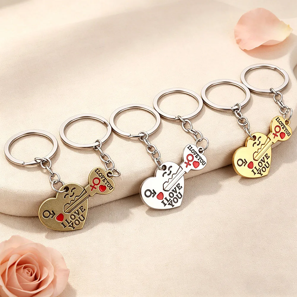 Kreativer Herz-Schlüsselanhänger Puzzle-Schlüsselring Modischer Schmuck für Freund und Freundin Valentinstag Liebes-Paar-Schmuck Romantische Geschenke für Verliebte – Detail 2