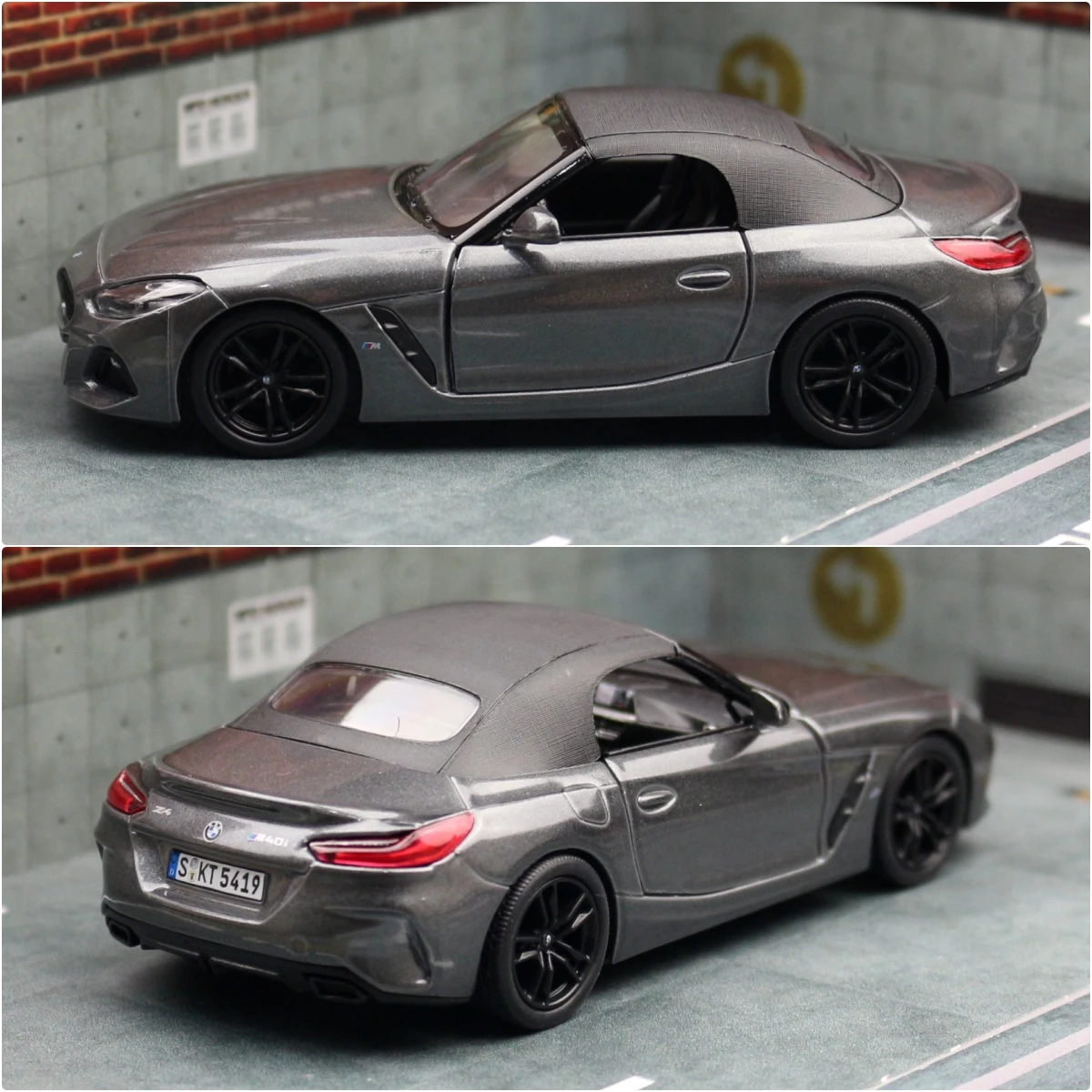 KinNSMART 장난감 자동차 모델 1/34 BMW Z4 M40i 로드스터 컨버터블 합금 다이캐스트 미니어처 차량 컬렉션, 어린이 남아용 선물