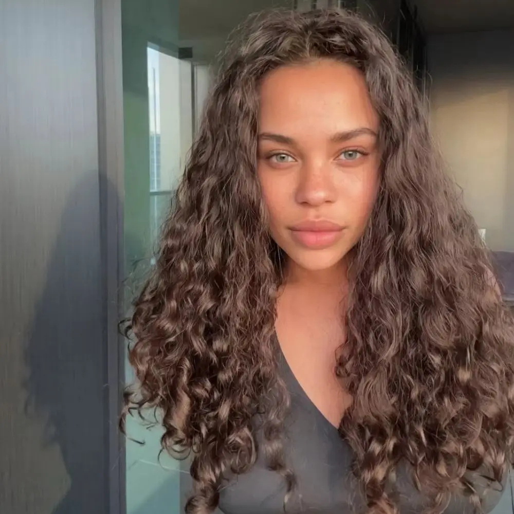 22” Natural Light Brown Curly European Human Hair Wigs 13x6 Lace Frontal Wig Invisible 360 HD Full Lace Wigs Wear Go Glueless