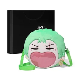 One Piece Anime Zoro Cos Messenger Bag Plush Big Mouth Backpack Kindergarten Backpack Transparent Itabag Couples Birthday Gift