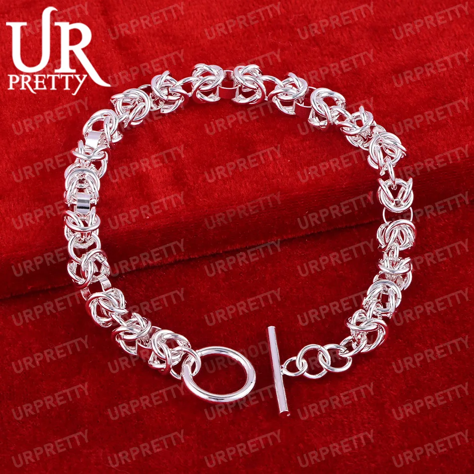 925 Sterling Silver To Deduction Bracelet Women Men Party Engagement Wedding Fashion Gift Charm Jewelry