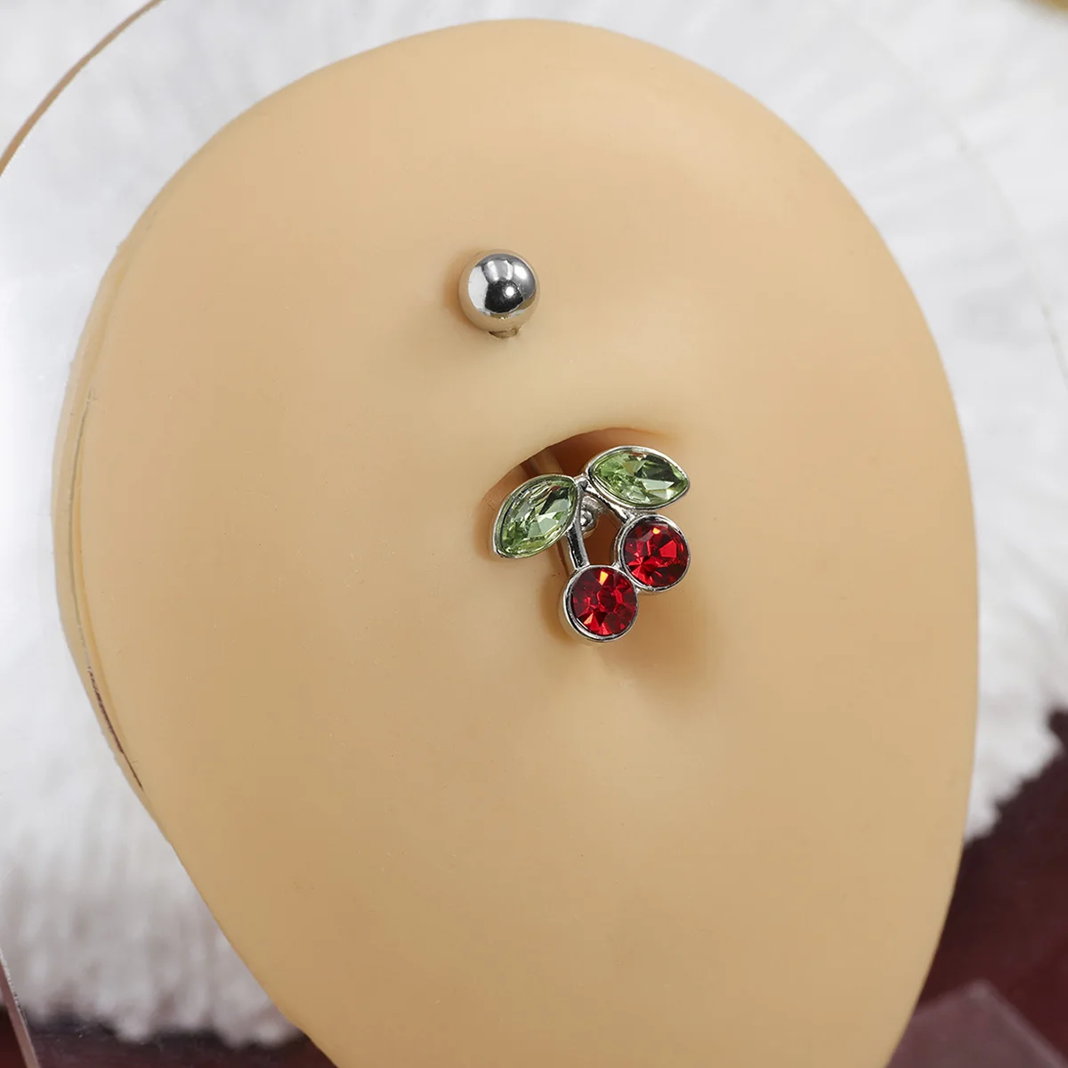 3pcs/Set Stainless Steel Color Cubic Zirconia Navel Rings Round Butterfly Heart Cherry Shapes Fashion Body Piercing Jewelry