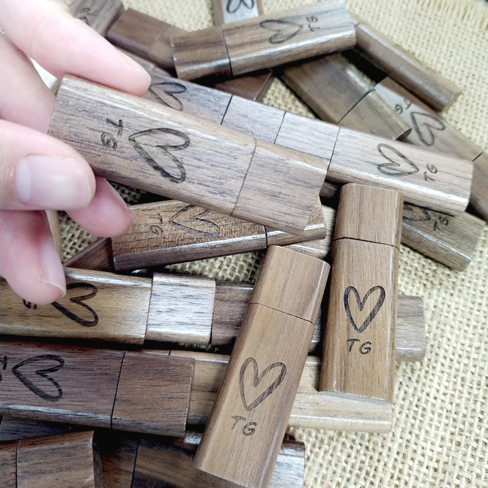 10pcs lot Free LOGO Wooden High Speed Flash Drive 64GB USB 3.0 Pen Drives 32GB Beautiful Memory Stick 16GB TV External Storage