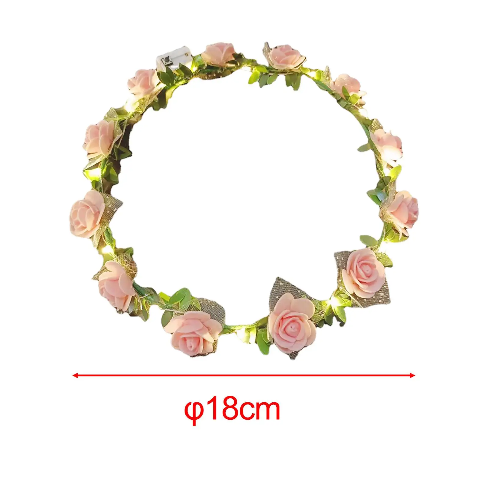 LED Flower Floral Headband Hair Accessories Funny Hair Hoop Garland Hair Band for Wedding Bride Birthday Gift Bridesmaid Costume