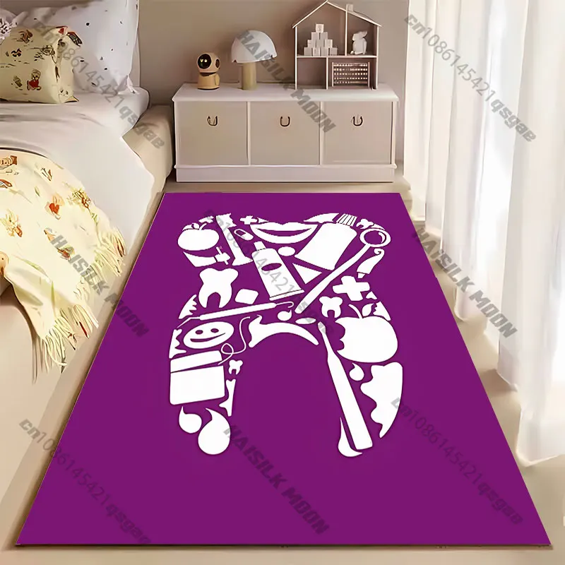 Dental health and hygiene awareness carpet Yoga living room room decor children's crawling mat doormat area rug games mat