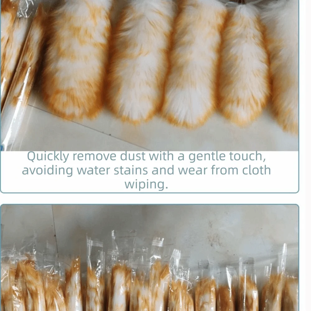 Washable Wool Duster Soft Brush Long Handle Dust Duster Wooden Handle Lightweight Multipurpose Cleaning Tools Car Cleaning
