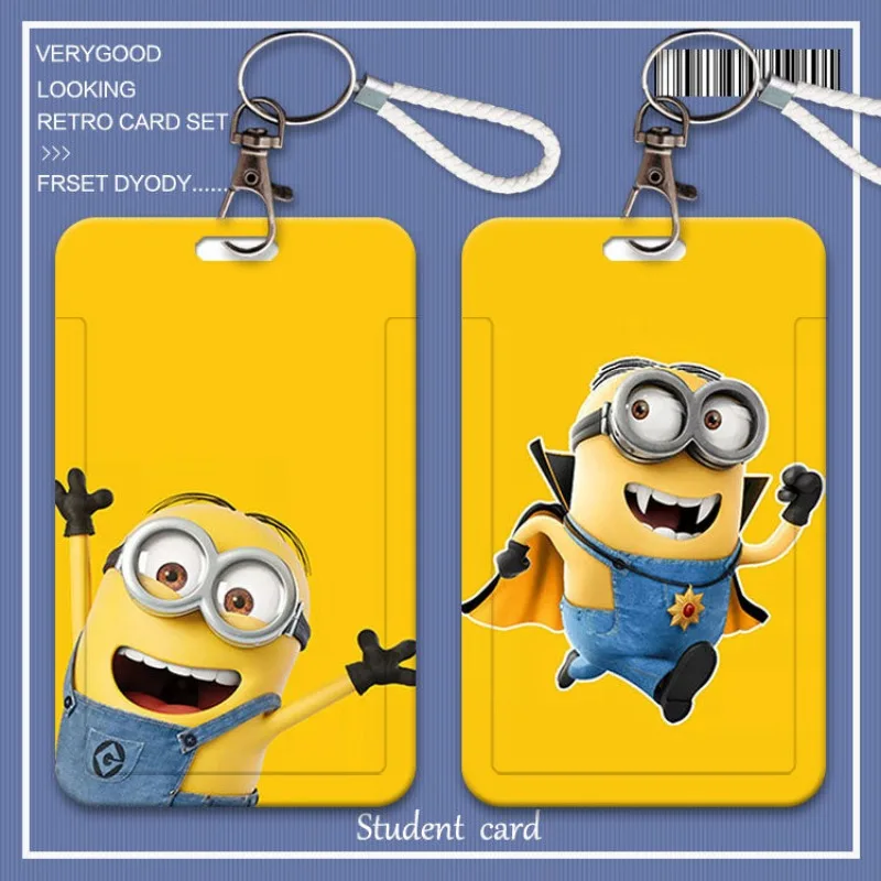 Despicable Me Minions Cartoon Cute Student Meal Card School Card Access Control Card Protection Bag Kawaii Storage Bag Wholesale