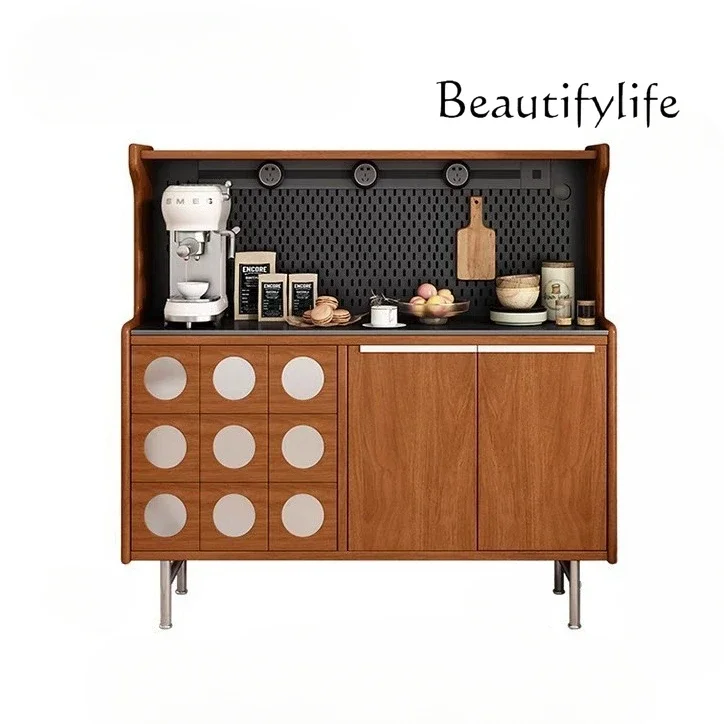 

pg45Nordic medieval dining side integrated retro tea cabinet storage coffee side cabinet living room solid wood cabinet