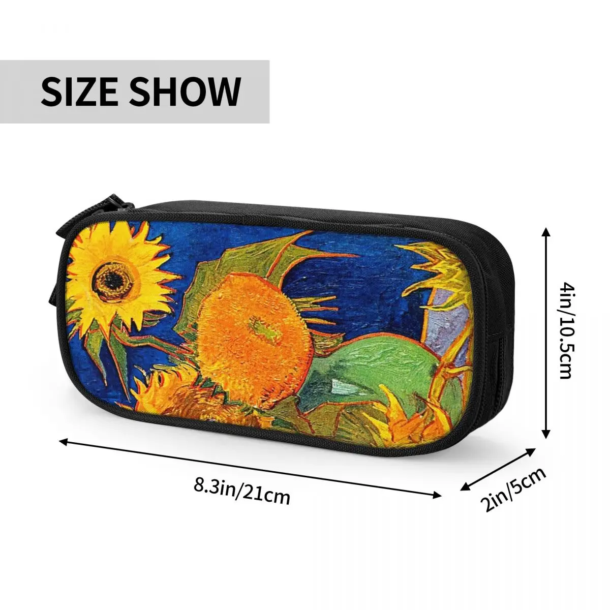 Vase mit fünf van Gogh Sonnenblume Feder mäppchen Malerei Stift halter Tasche Student große Lagerung Studenten Schule Bleistift box