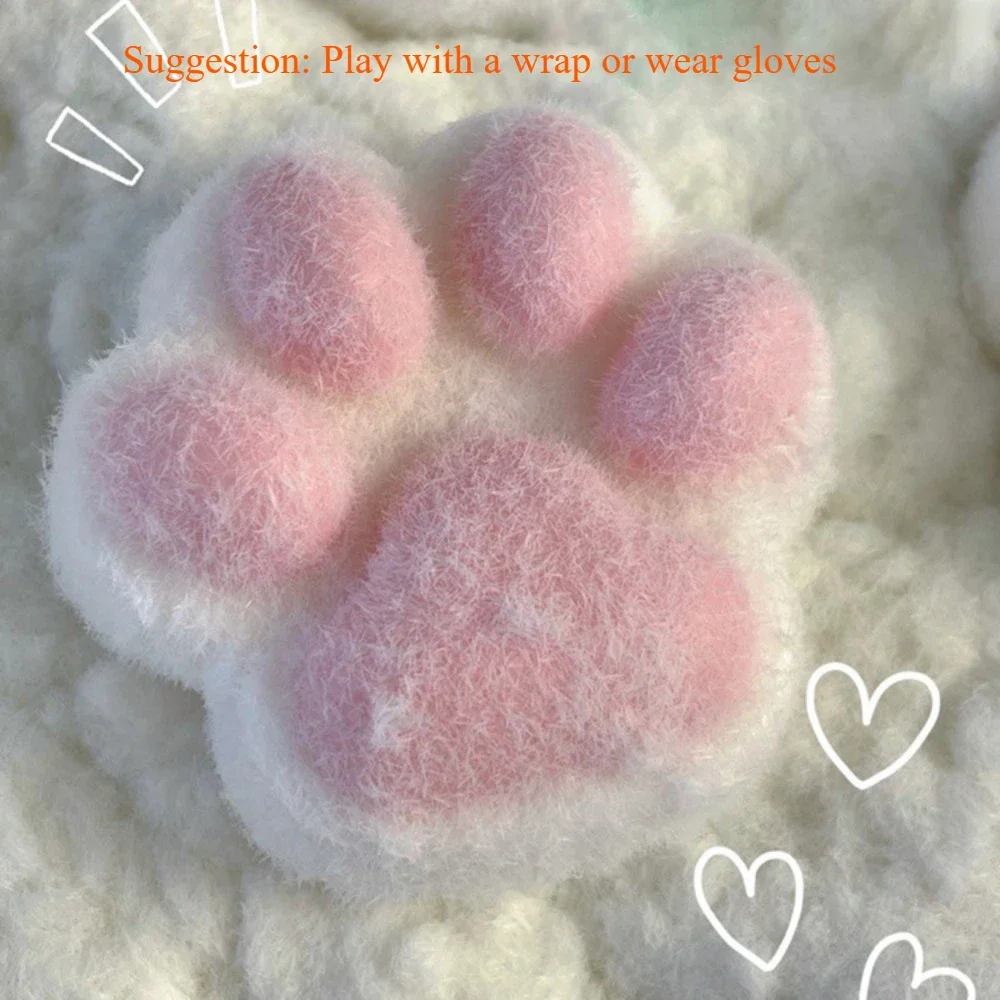 Squishy Handmade Flocking Cat\'s Paw Stress Relief Toy Cure Office Stress Reliever Vent Fidget Toys for Kids Adults Toys Gift