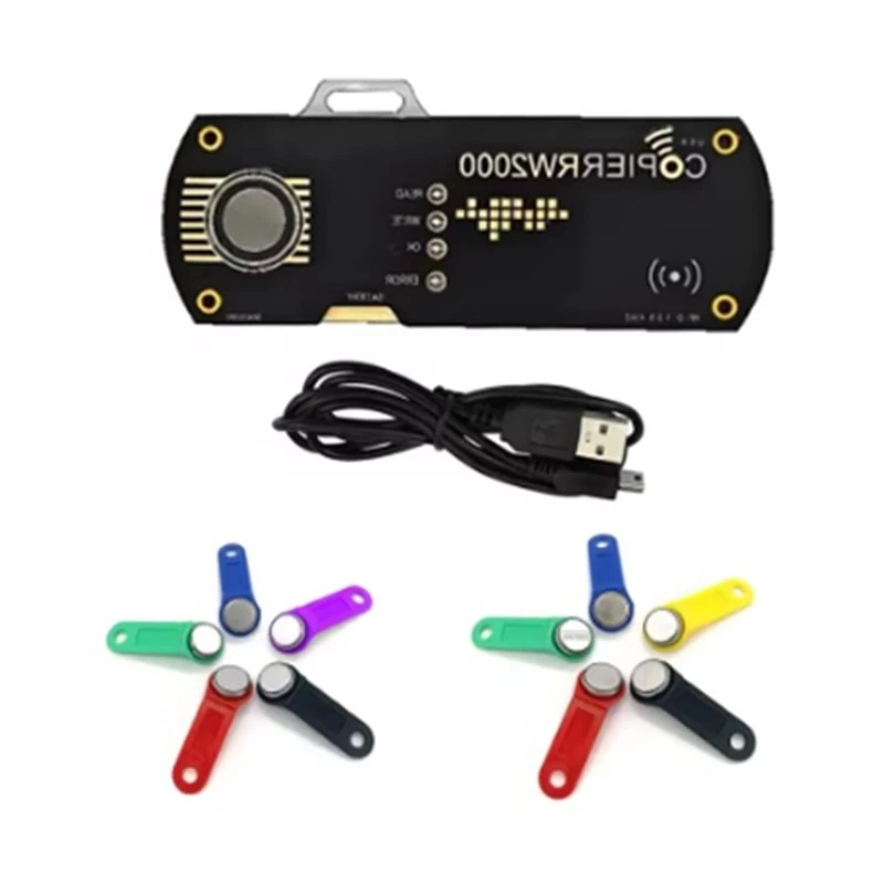 ABJF-RFID Duplicator Copier Reader Writer Copier EM4305 EM4100 Tags Key Card Support For 125Khz Ibutton DS-1990A Copy RW2000