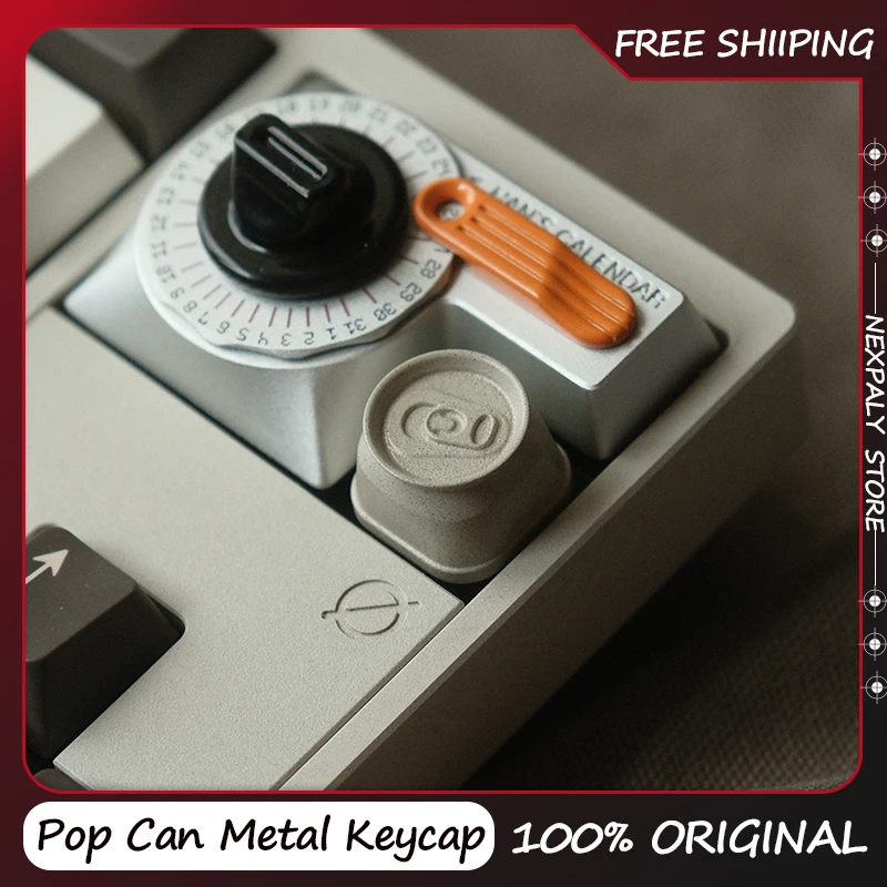 Pop Can Metal Artisan Keycap Custom Point Keyboard Cap Original Cherry Profile KeyCap for Mechanical Keyboard Accessories Gifts