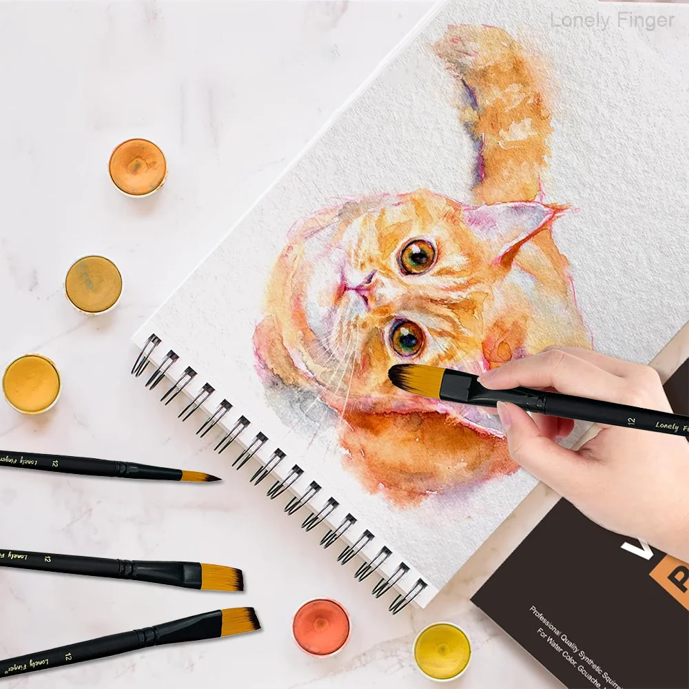 فرش طلاء بالألوان المائية، مجموعة فرش طلاء نايلون 6/30 قطعة، فرش رسم فنية للرسم الأكريليكي، فرش زيتية بألوان مائية احترافية #6