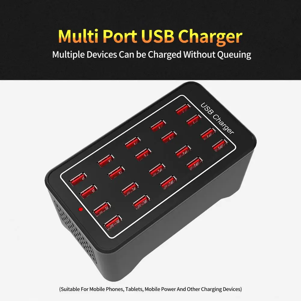 Multi-port Charger 100W Automatic Recognition Intelligent Cooling UK Plug 10/15/20/25/30 Ports USB Hub Charger for School