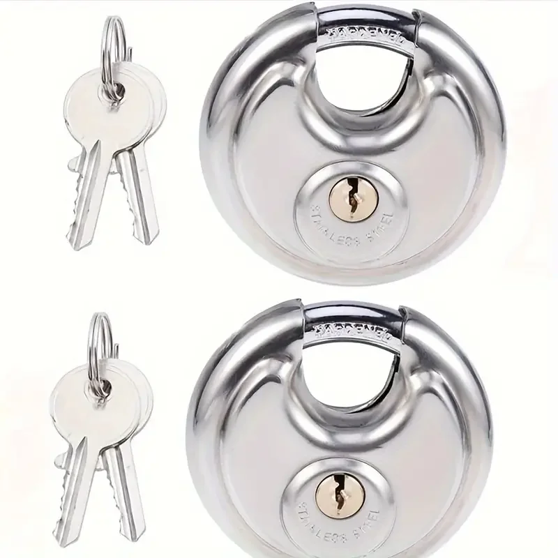 

Round stainless steel padlock, anti-smash, anti-pry, anti-theft, compartment warehouse door lock, horizontal open lock, outdoor