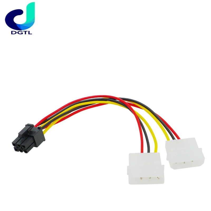 

Cable Adapter Connector for video cards 2 IDE Dual 4pin Molex IDE Male to 6 Pin Female PCI-E Y Molex IDE Power