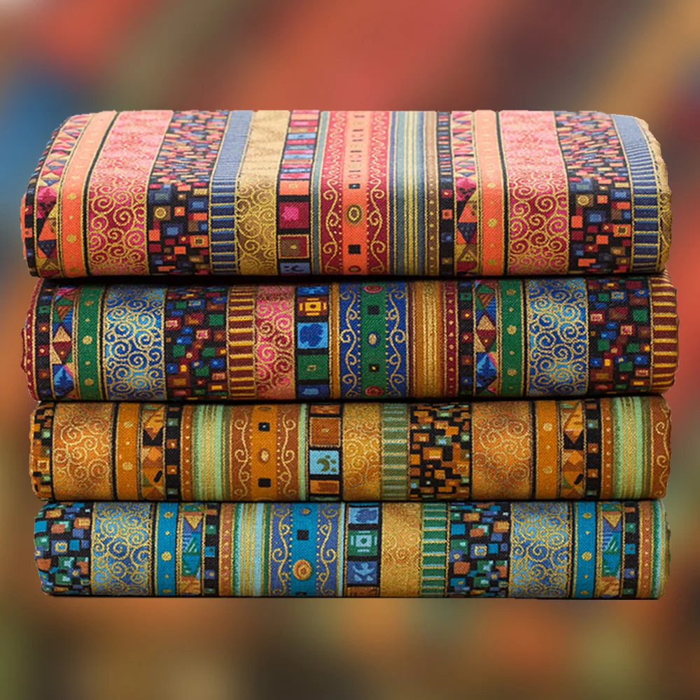 Tribal Ethnic Cotton Linen Fabric Bohemia Print DIY Sewing Material for Dresses Vintage Tablecloth Curtain Pillowcase Home Decor