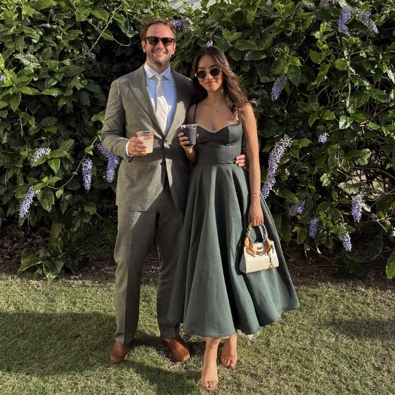 Suninheart été robes de soirée d'invité de mariage femmes vert imprimé fleuri robe Sexy haute fente maille robe moulante