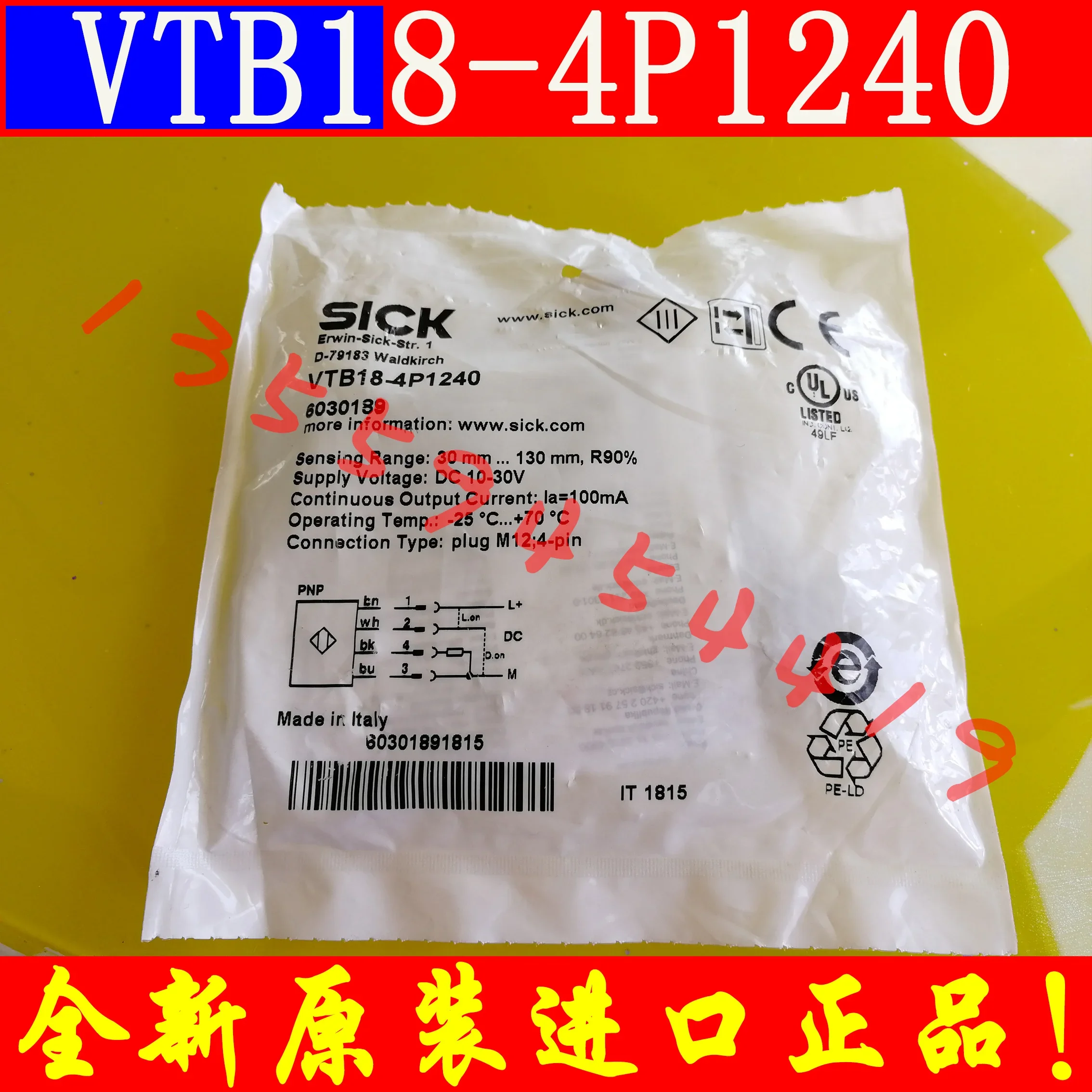 

2025.4 SICK Photoelectric Sensor 6030189 VTB18-4P1240 Spot Original Genuine Postage