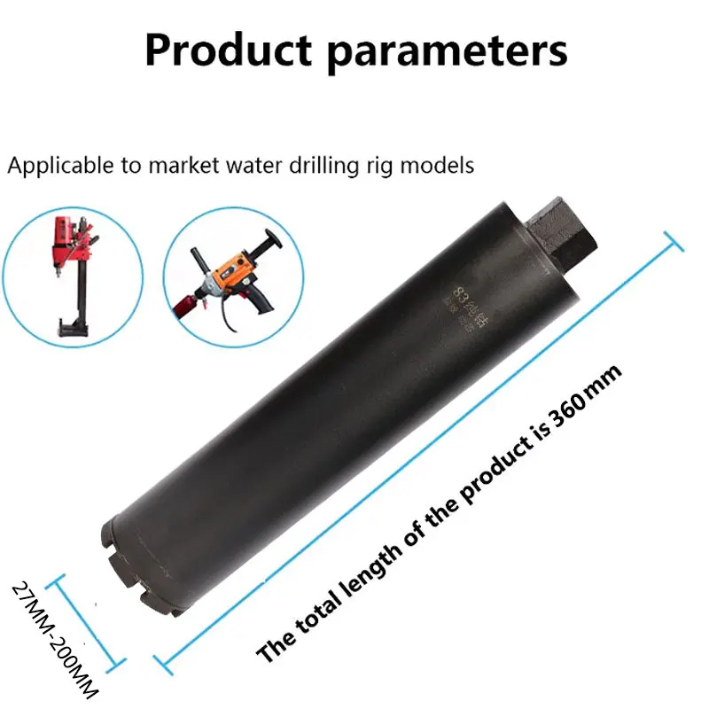 DONGXIN 1 pezzo Gamma di diametro 27mm-83mm Punta diamantata per sega a tazza Punta per carotaggio Trapano per calcestruzzo Aria condizionata Trapano da parete