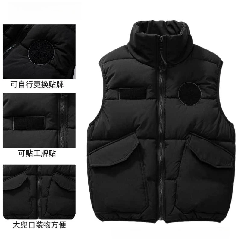 صدرية رجالية غير رسمية بدون أكمام موضة الجانبين جيب كبير ملابس خارجية سترات دافئة زمم سترة معاطف الخريف الشتاء سترة