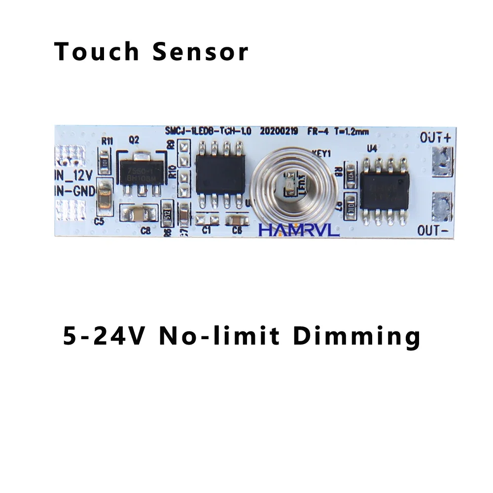 12V Touch Sensor Switch Capacitive Coil Spring LED Three Way Dimmer Control No-limit DC 5-24V 6A for Smart Home  Light Strip