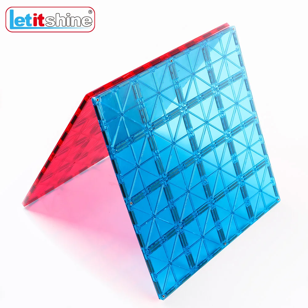 Letitshine Super Large 2Pcs Magnetic Tiles Base Plate Square Building Blocks Big Size Montessori Toys Magnet Holder Board Kids