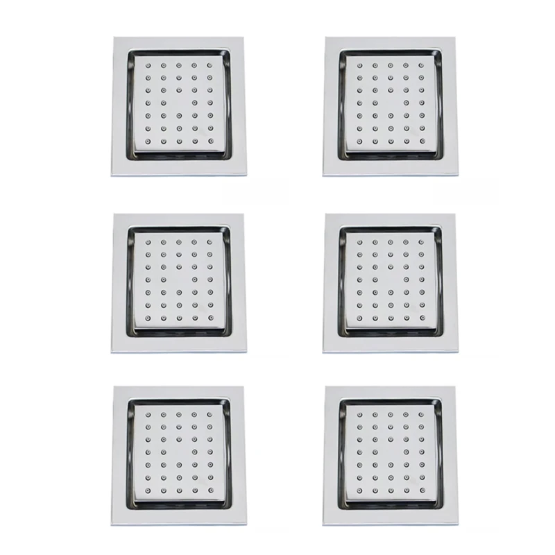 

Concealed Square Brass Spa Bath Massage Sprayer Shower Body Jet Brushed Nickel