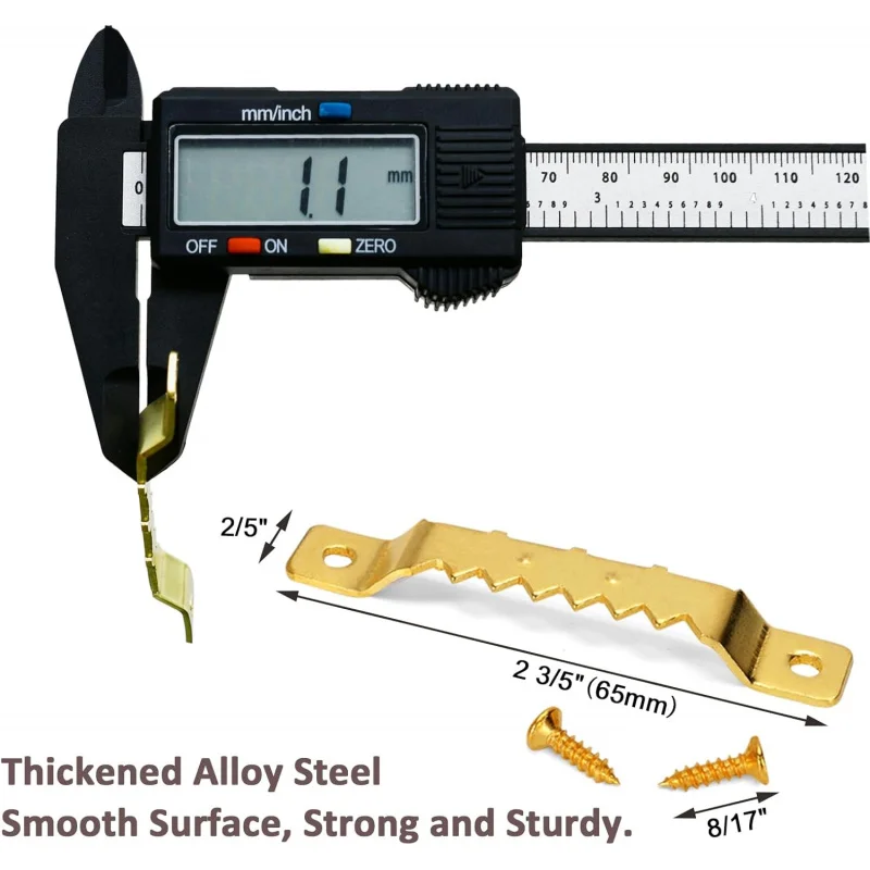 25 شماعة صور سن المنشار شديدة التحمل، تدعم 66 رطلاً، إطار صور قماشي معلق سميك C