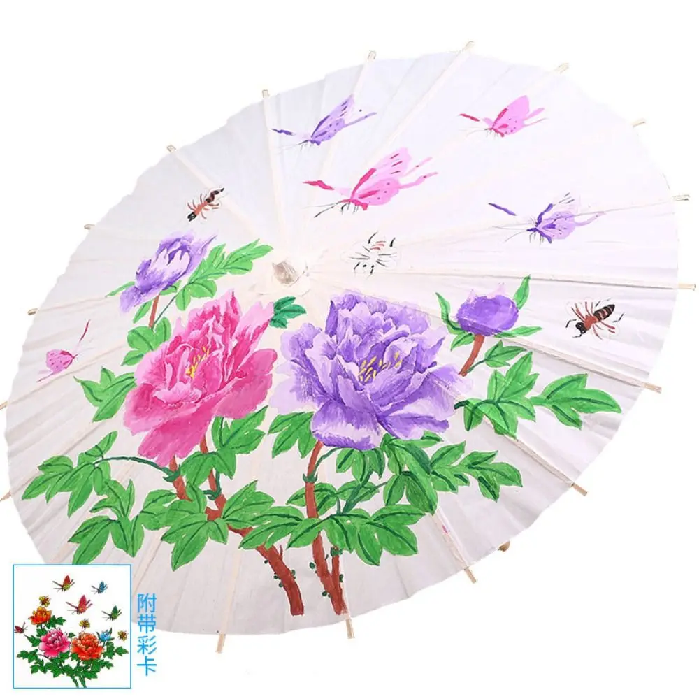 

1Pcs for Baby Shower Anniversary Handmade Decorative Long-handle Paper Umbrella Photography Prop Painting Supplies Dance Prop