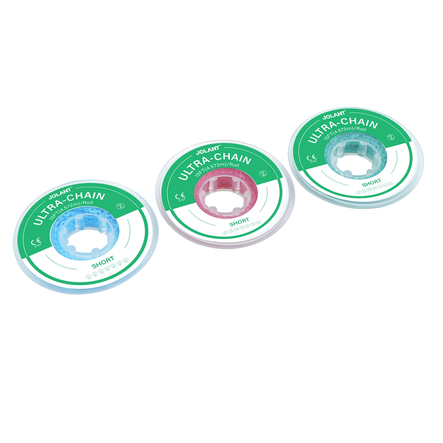 4.57m/Roll JOLANT Dental Orthodontic Elastic Ultra Power Chain Rubber Band Short Type 15 Feet