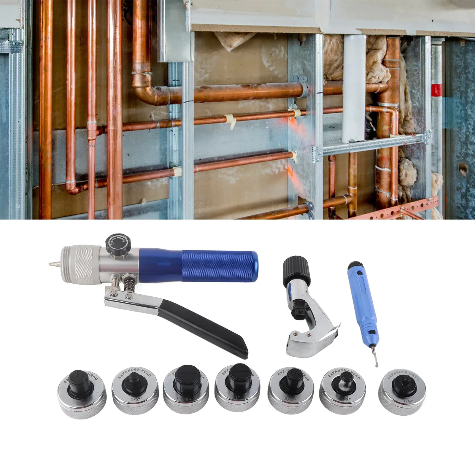 

Гидравлический расширитель для медных труб, разноразмерный, для медных и алюминиевых труб, 1/2–1-1/8 дюйма, CT-300A