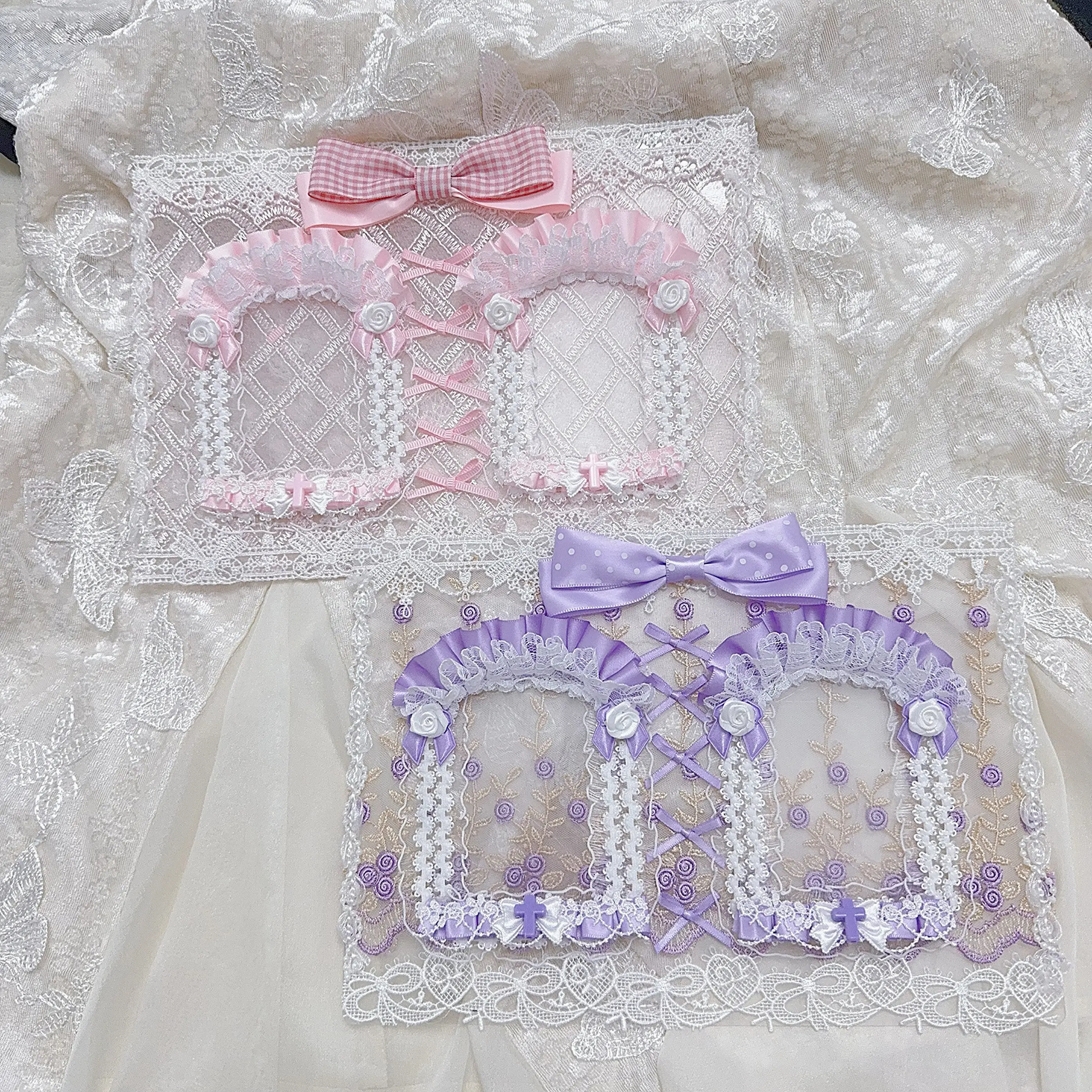 Finished Pain Board Original Ballet Style Lace Ribbon Pain Double Card Cover Two-dimensional Exquisite Lta Bag Accessories