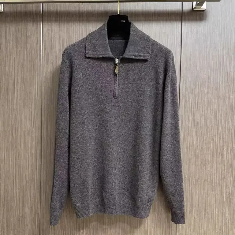 

Italian LP wind lapel casual collar half zipper wool wool sweater