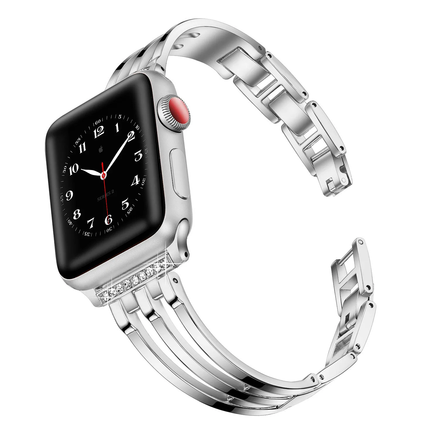 For Apple Watch Diamond Jewelry Smart Watch Strap Top Stainless Steel Smart Watches Bands 2027