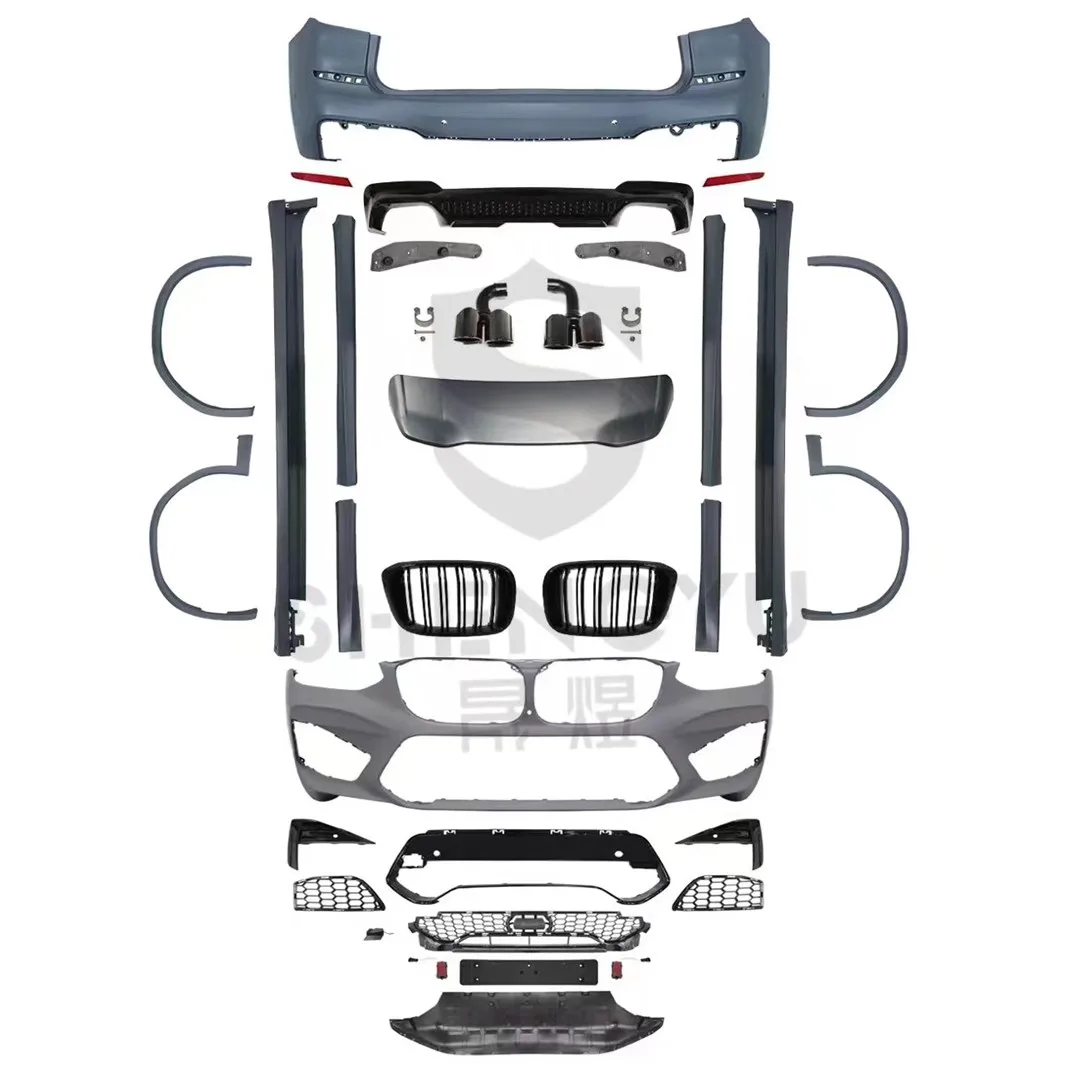 

Body kit contain front and rear bumper with grille and side skirt for BMW X3 G01 G08 2018-2021 change to X3M model