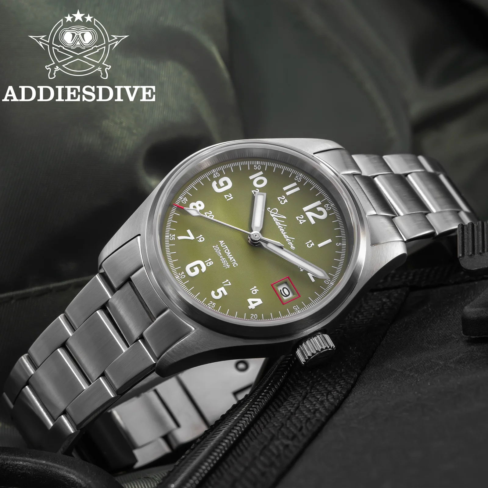 ADDIESDIVE Automatic Watch Men 39mm Luxury Sapphire 200m Waterproof Stainless Steel Luminous Date NH35 Mechanical Wristwatch New