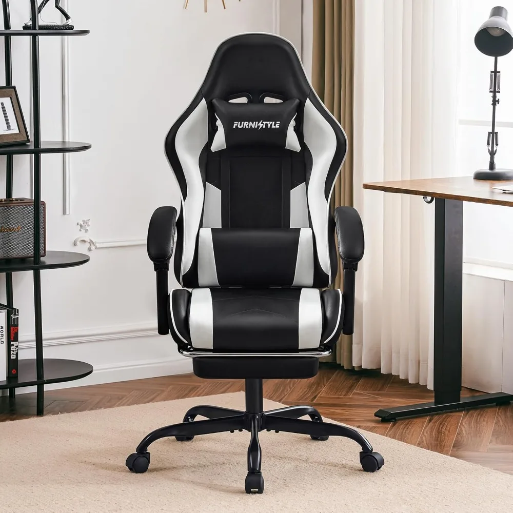 

Gaming Chair with Footrest, Reclining Gamer Chair, Video Game Desk Chairs for Teens with Lumbar Support