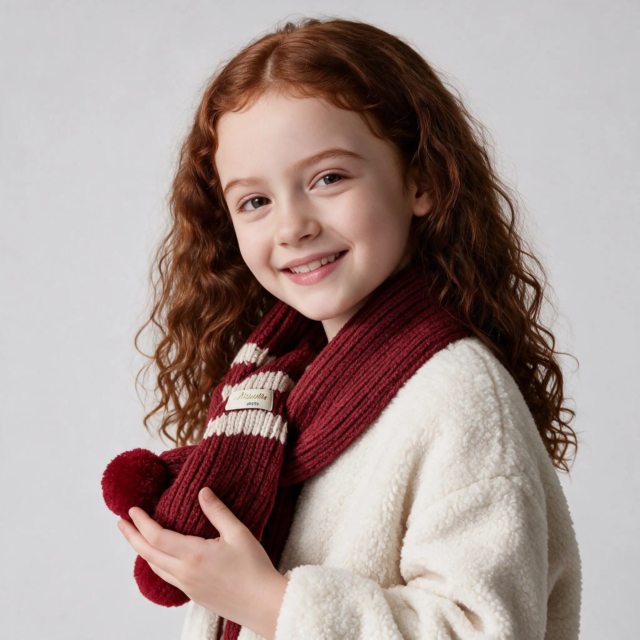 Autumn Winter Baby Stripe Knitted Scarf Soft Windproof Warm Neck Warmer Pom Pom Scarf for Boys and Girls