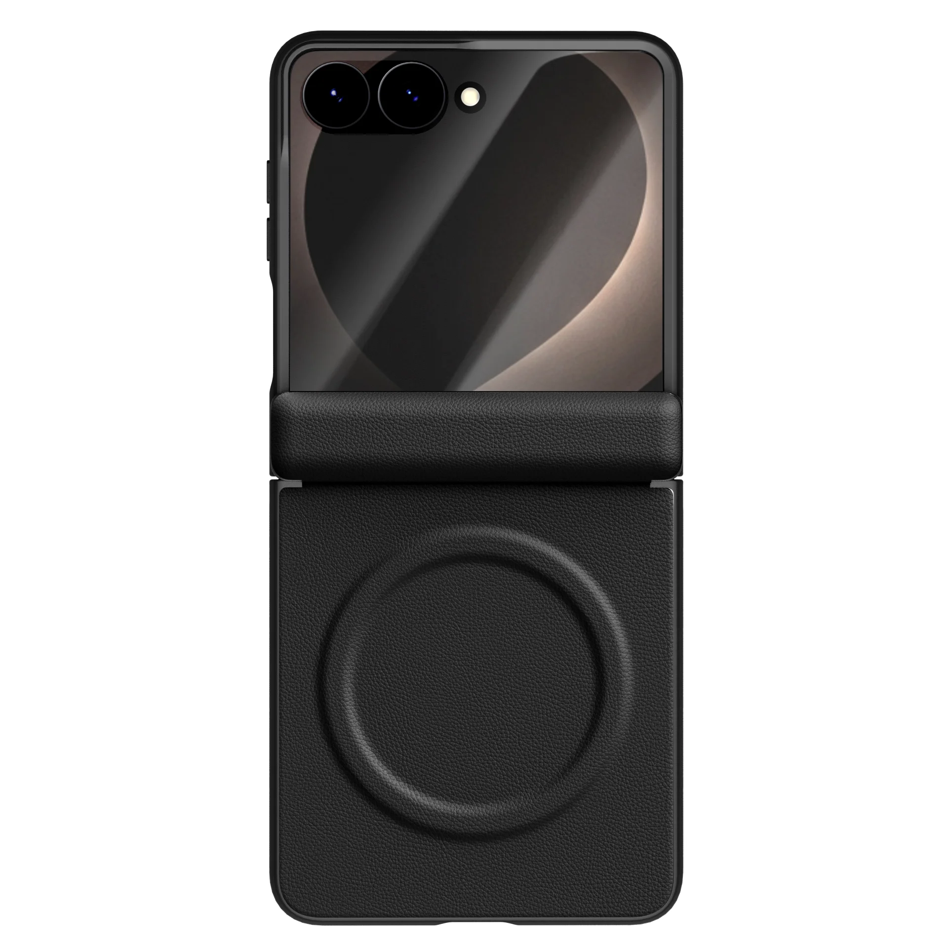 For Samsung Galaxy Z Flip 8 5G Case Matte Leather Magnetic Wireless Charging With Film Folding Hinge Shockproof Protection Cover