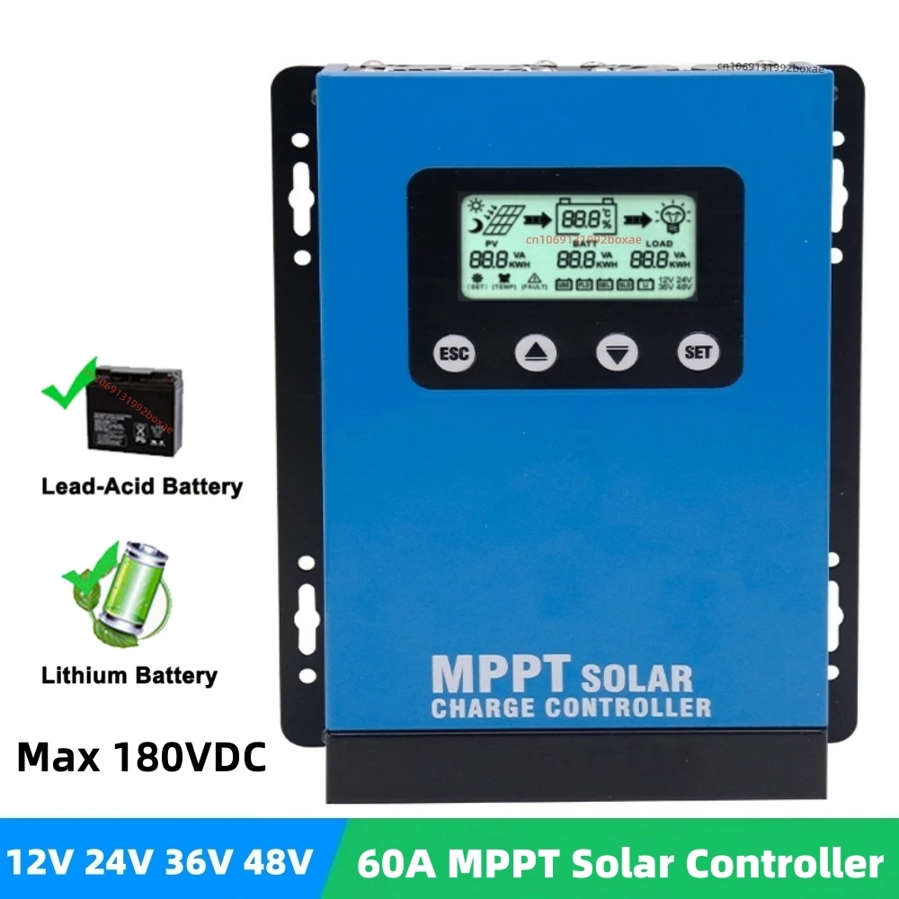 

50A 60A MPPT Solar Charge Controller 12V 24V 36V 48V PV Solar Panel Regulator For Lithium/Lead Acid/Flooded/Sealed/Gel Battery