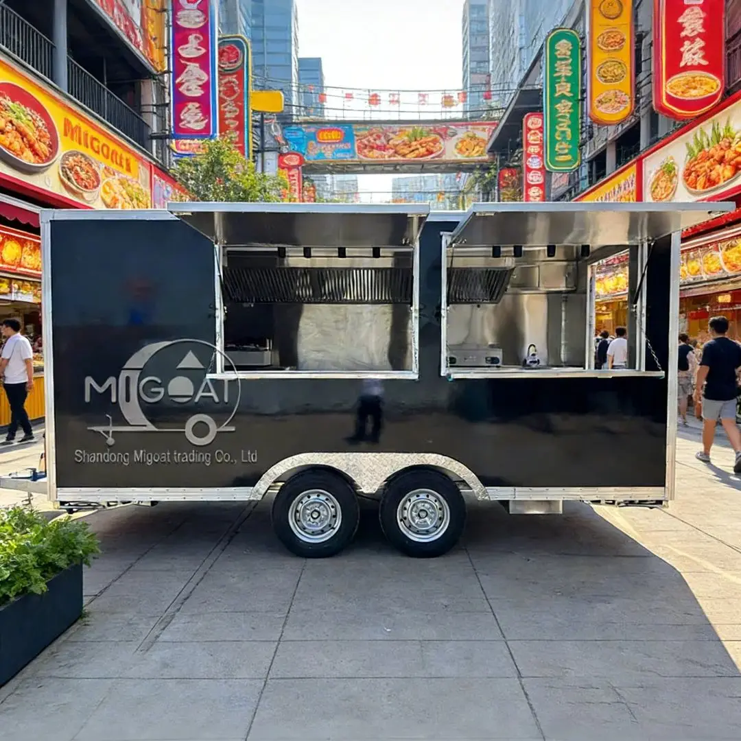 

Настраиваемый двухосевой грузовик с едой, прицеп, интерьер, уличная тележка для продажи еды, мобильная кухня, деловой готовый к бегу