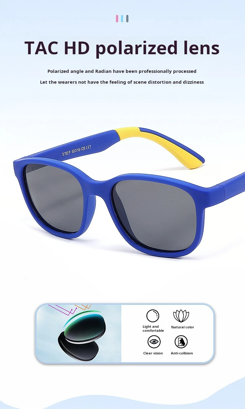 Fashion Square Polarisierte Kinder-Sonnenbrille, ultraleicht, umweltfreundliche Materialien, Sonnenbrille für Jungen und Mädchen, Outdoor-Sport-Sonnenbrille – Detail 8