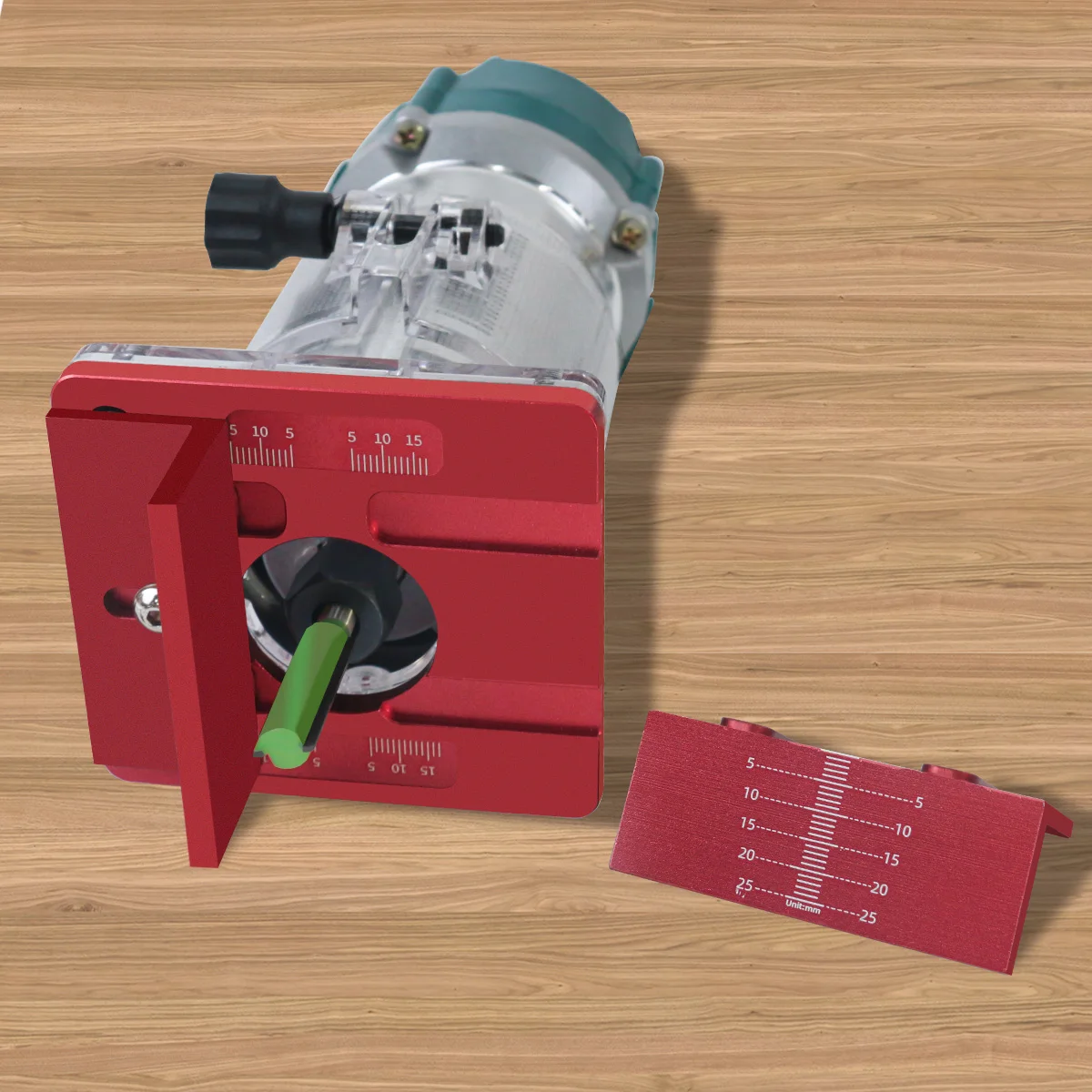 Soporte ranurado 2 en 1 para máquina cortadora de 65mm, sujetadores invisibles, localizador de punzones de Panel de armario, aluminio con escala