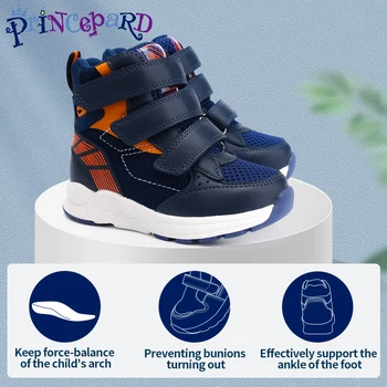 Zapatos ortopédicos para niños y niños pequeños, botas de Alta Parte para niños con ataduras ajustables de ocio, apoyadas por tobillos y arcos, para evitar que los niños y las niñas caminen en las puntas de los pies