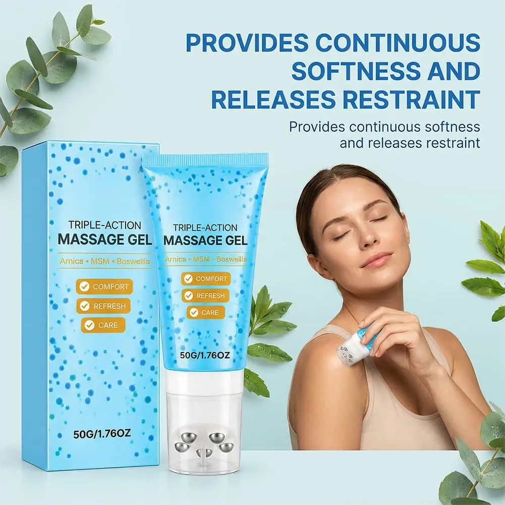Multi Roller Body Massage Gel Arnica Boswellia Extract Lightweight Fast Absorbing Non Greasy Formula for Daily Use