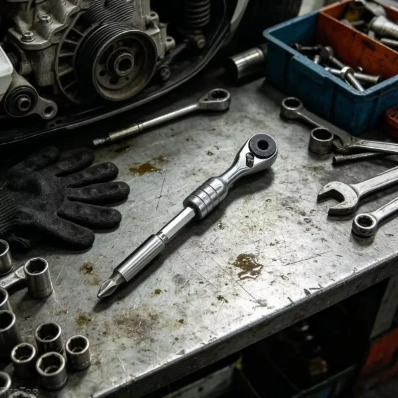 Compact Small Space Working Tool, 1/4 Inch Mini Ratchet Wrench with 60-Tooth Gear, Multi Interface Design for High Efficiency