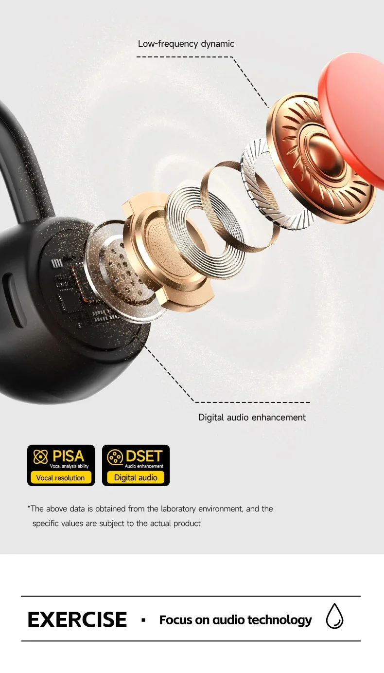 Bone Conduction Headphones IPX8 Bluetooth 5.4 Waterproof Wireless Sports Headset with Mic for Swimming Running Fitness Gym 2026