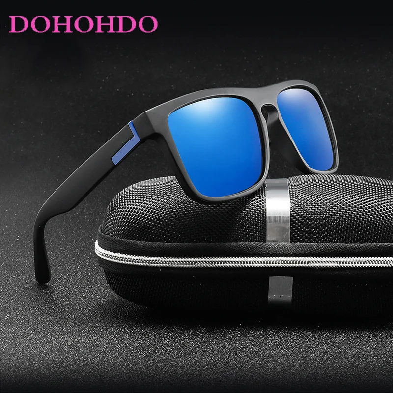 

Солнцезащитные очки TR90 Мужские поляризационные, винтажные, прямоугольной формы, для вождения, защита от УФ излучения, черные