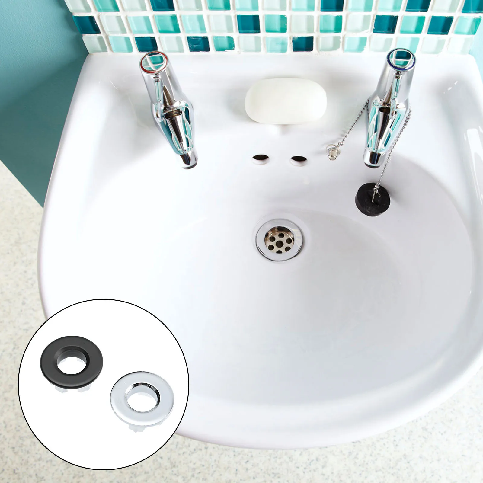 

4 шт., крышка для раковины, кольцо с круглым отверстием для раковины в ванной, декоративная сливная отделка, сменные запасные части, прочный пластик, медь, легкая